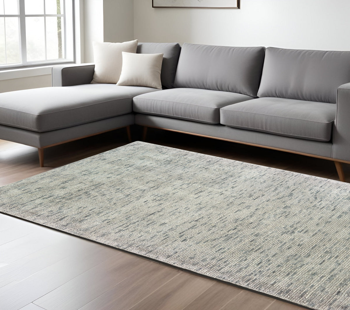 10' X 13' Stone And Gray Hand Tufted Area Rug