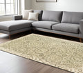 10' X 13' Green And Ivory Wool Geometric Hand Tufted Area Rug