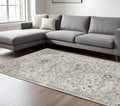 9' X 12' Gray And Gold Medallion Hand Tufted Area Rug