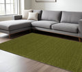 6' X 9' Green Wool Hand Tufted Area Rug