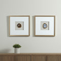 Set of Two Purple Agate Square Gold Shadowbox Framed Art