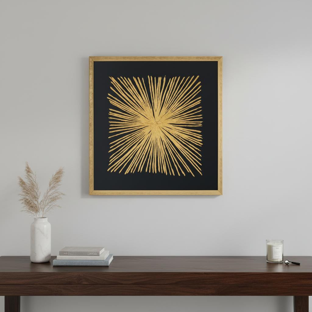 Starburst Gold Shadowbox Frame Textual Art Wall Art