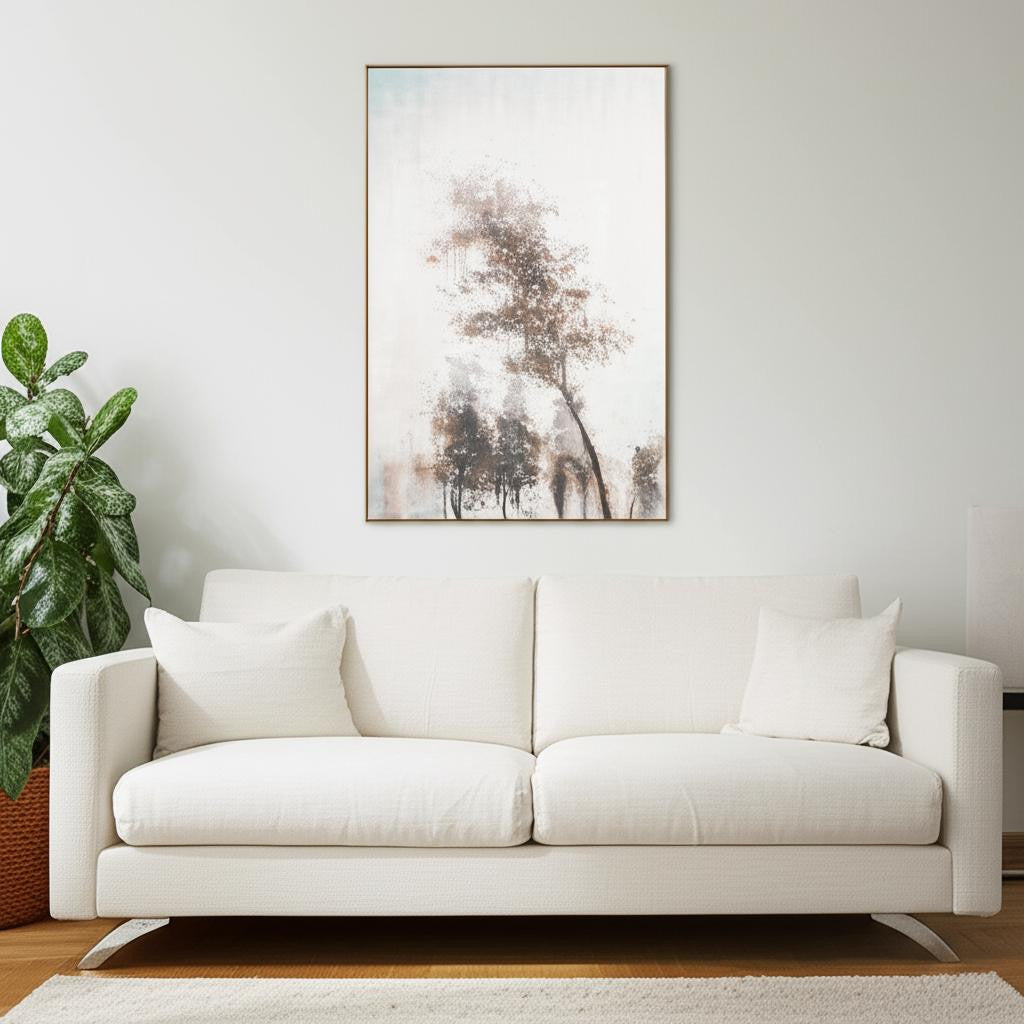 Serenades of Fall And Hand Painted Canvas Hand Painted Gold Floater Frame Wall Art