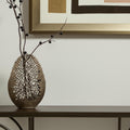 18 Gold Abstract Oval Aluminum Table Vase