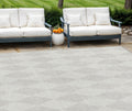 10' X 14' Ivory And Beige Geometric Washable Indoor Outdoor Area Rug
