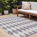 10' X 14' Purple And Lilac Geometric Washable Indoor Outdoor Area Rug