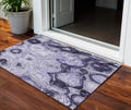 3' X 5' Purple And Lavender Abstract Washable Indoor Outdoor Area Rug