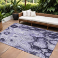 10' X 14' Purple And Lavender Abstract Washable Indoor Outdoor Area Rug