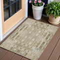 3' X 5' Beige Ivory And Tan Moroccan Washable Indoor Outdoor Area Rug