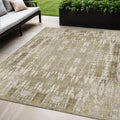 5' X 8' Beige Ivory And Tan Moroccan Washable Indoor Outdoor Area Rug