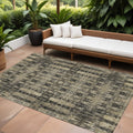 8' X 10' Black Taupe And Beige Moroccan Washable Indoor Outdoor Area Rug