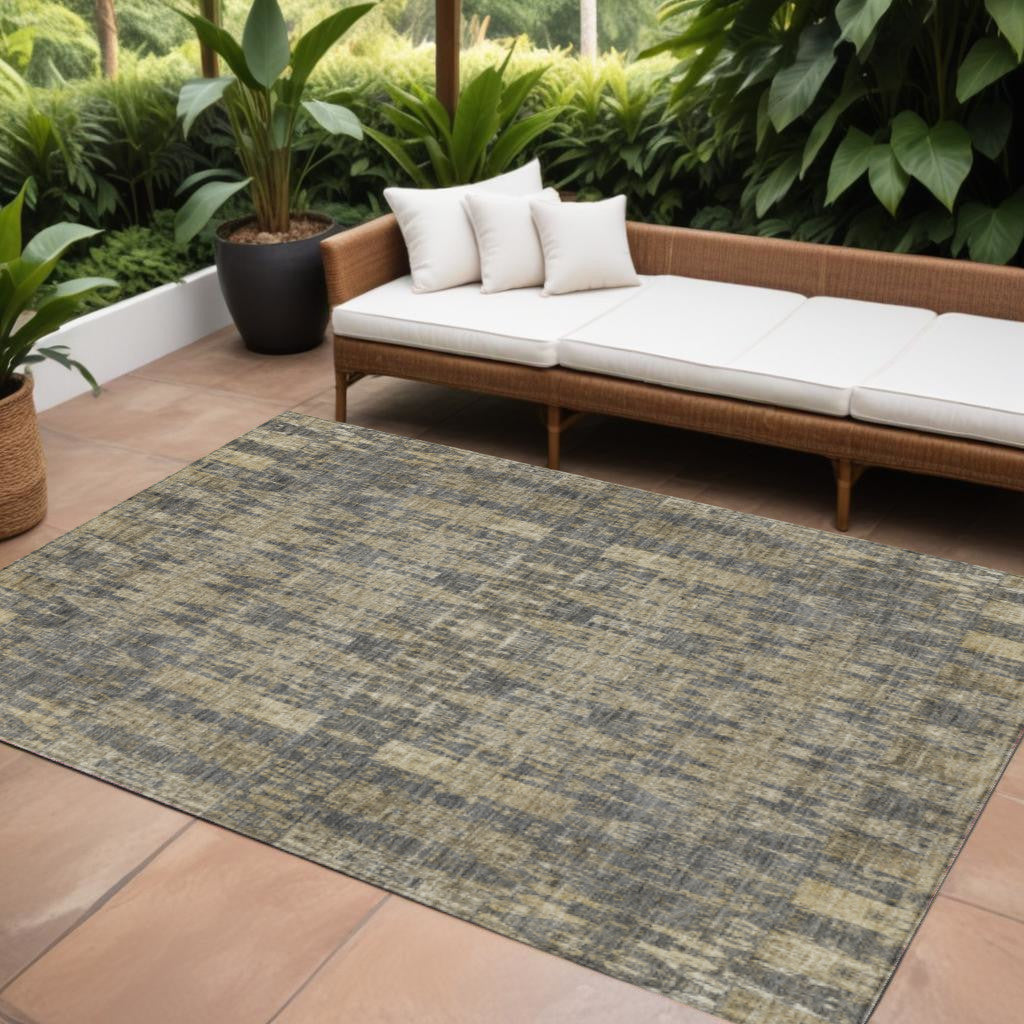 9' X 12' Gray Taupe And Beige Moroccan Washable Indoor Outdoor Area Rug