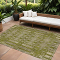 10' X 14' Olive Green Taupe And Beige Moroccan Washable Indoor Outdoor Area Rug