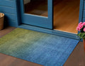 3' X 5' Olive Green Blue And Navy Blue Ombre Washable Indoor Outdoor Area Rug