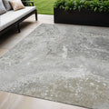 5' X 8' Silver Gray And Taupe Abstract Washable Indoor Outdoor Area Rug