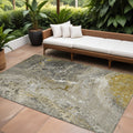 8' X 10' Taupe Brown And Beige Abstract Washable Indoor Outdoor Area Rug