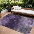 8' X 10' Purple Eggplant And Lavender Abstract Washable Indoor Outdoor Area Rug