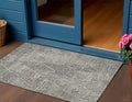 3' X 5' Gray Beige And Black Geometric Washable Indoor Outdoor Area Rug