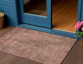 3' X 5' Salmon Charcoal And Beige Geometric Washable Indoor Outdoor Area Rug