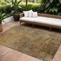 8' X 10' Brown Beige And Taupe Abstract Washable Indoor Outdoor Area Rug