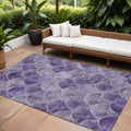 8' X 10' Purple Lilac And Lavender Abstract Washable Indoor Outdoor Area Rug