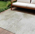 8' X 10' Ivory Beige And Taupe Abstract Washable Indoor Outdoor Area Rug