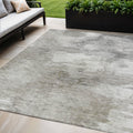 5' X 8' Beige Tan And Gray Abstract Washable Indoor Outdoor Area Rug