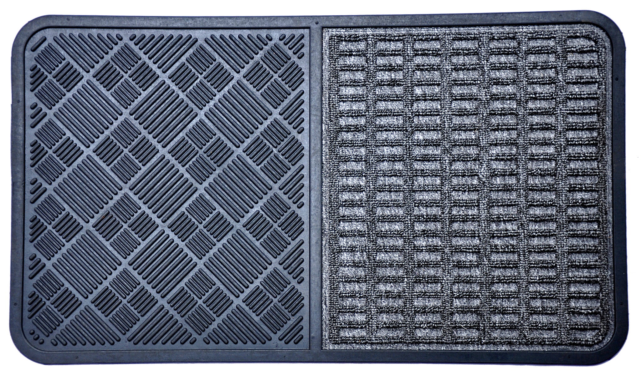 16'' X 28'' Gray Synthetic Fiber Abstract Outdoor Door Mat