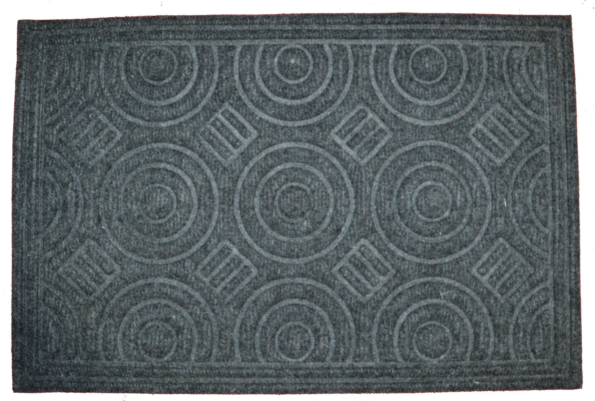 16'' X 27'' Gray Synthetic Fiber Abstract Outdoor Door Mat