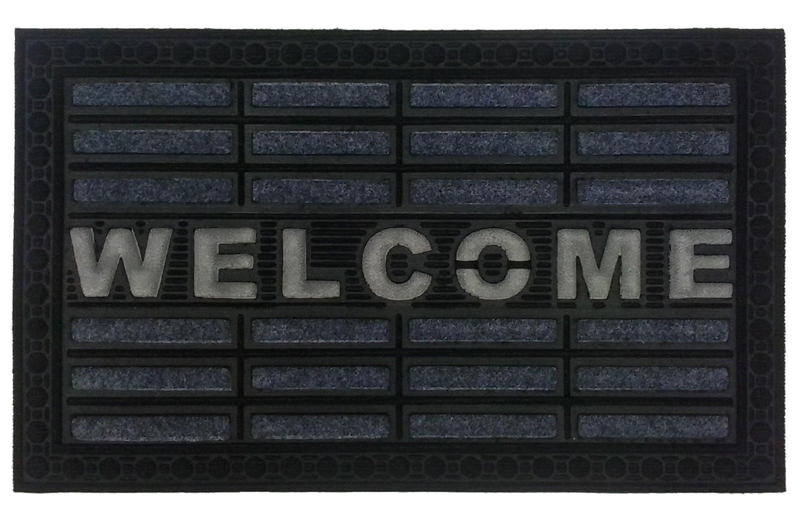 18'' X 30'' Gray Synthetic Fiber Abstract Outdoor Door Mat