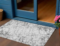 3' X 5' Black White And Gray Abstract Washable Indoor Outdoor Area Rug