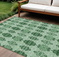 8' X 10' Emerald And Green Moroccan Washable Indoor Outdoor Area Rug