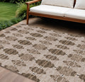 9' X 12' Brown And Chocolate Moroccan Washable Indoor Outdoor Area Rug