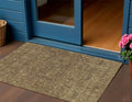 3' X 5' Brown And Taupe Floral Washable Indoor Outdoor Area Rug