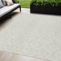 5' X 8' Ivory And Light Gray Geometric Washable Indoor Outdoor Area Rug