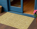 3' X 5' Gold Taupe And Beige Geometric Washable Indoor Outdoor Area Rug