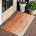 3' X 5' Orange And Copper Ombre Washable Indoor Outdoor Area Rug