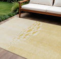 10' X 14' Gold Yellow And Wheat Nautical Washable Indoor Outdoor Area Rug
