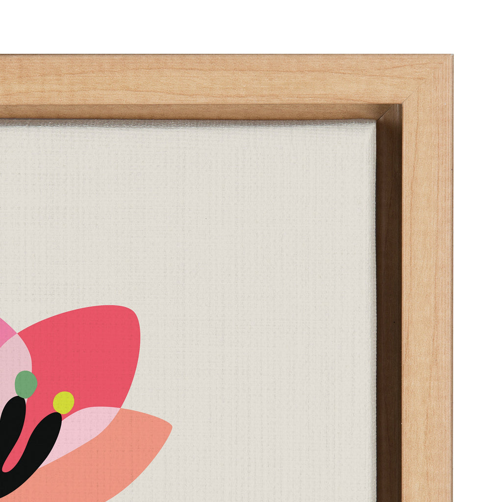 Sylvie Mid Century Modern Cherry Blossoms Framed Canvas by Rachel Lee of My Dream Wall
