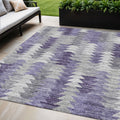 5' X 8' Purple Lavender And Gray Geometric Washable Indoor Outdoor Area Rug