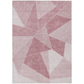5' X 8' Blush Pink And Ivory Geometric Washable Indoor Outdoor Area Rug