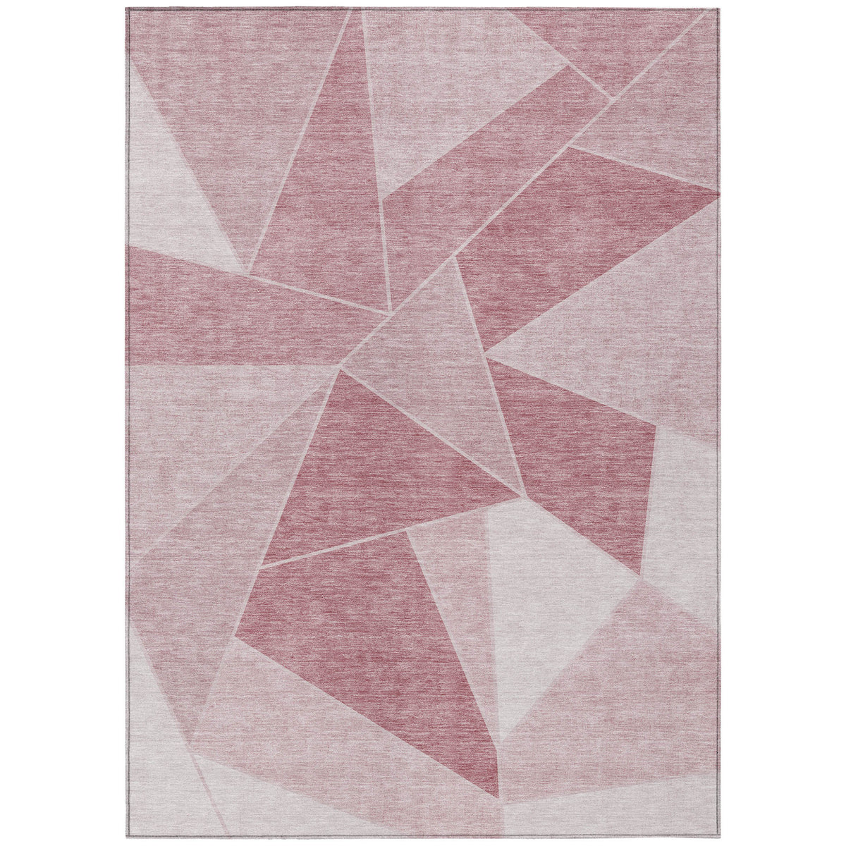 5' X 8' Blush Pink And Ivory Geometric Washable Indoor Outdoor Area Rug
