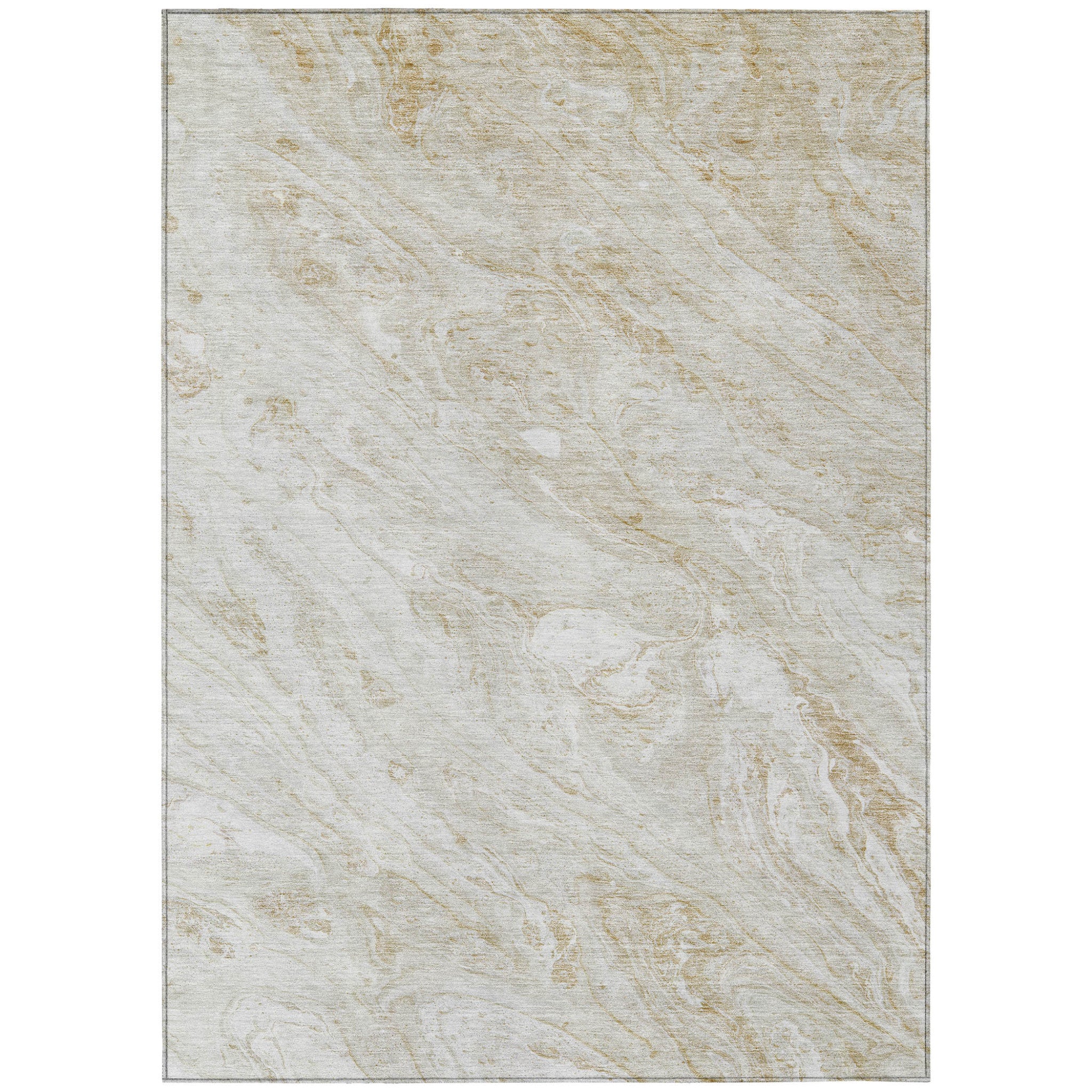 10' X 14' Ivory Beige And Tan Abstract Washable Indoor Outdoor Area Rug