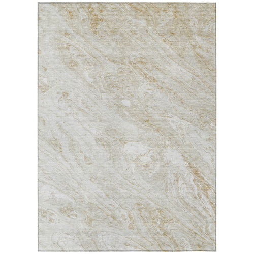 10' X 14' Ivory Beige And Tan Abstract Washable Indoor Outdoor Area Rug