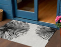 3' X 5' Black And Ivory Abstract Washable Indoor Outdoor Area Rug