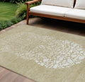 8' X 10' Beige Tan And Taupe Abstract Washable Indoor Outdoor Area Rug