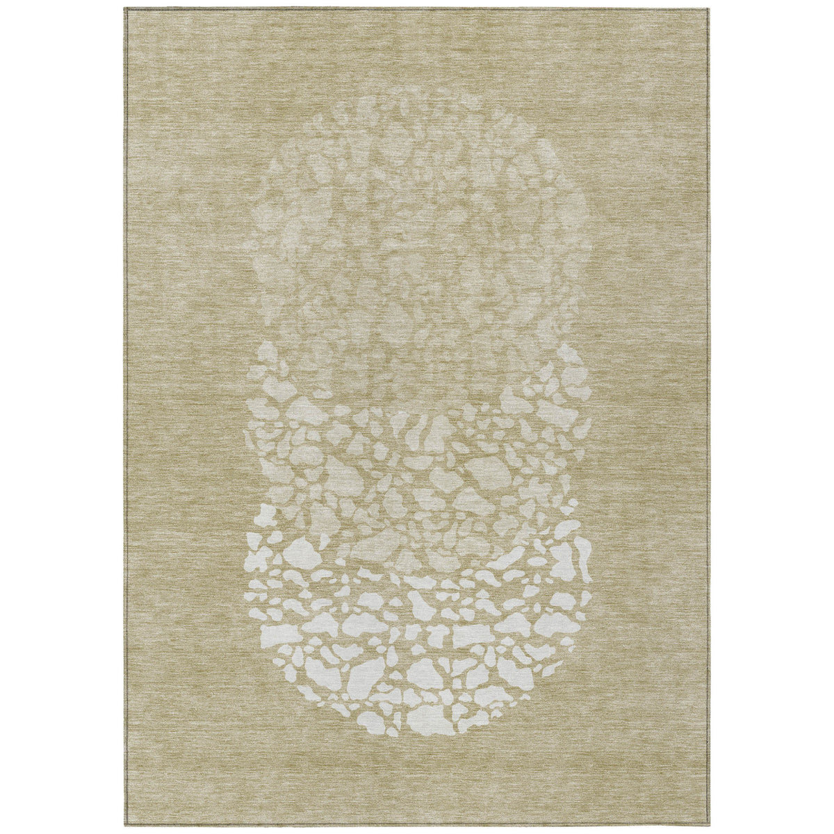 9' X 12' Beige Tan And Taupe Abstract Washable Indoor Outdoor Area Rug