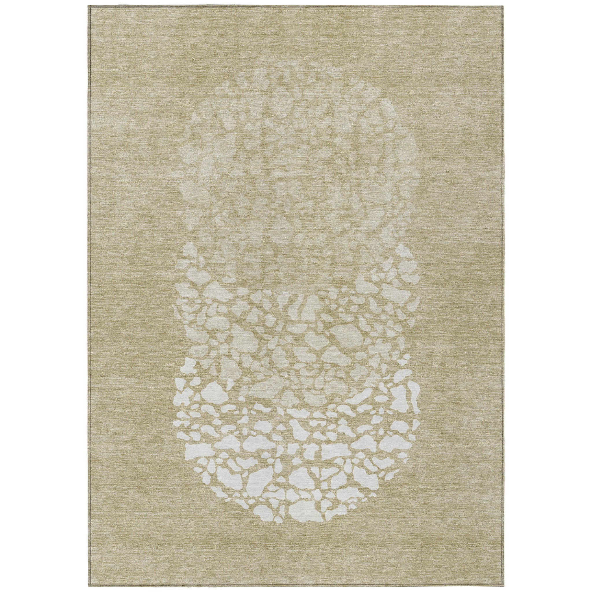 9' X 12' Beige Tan And Taupe Abstract Washable Indoor Outdoor Area Rug