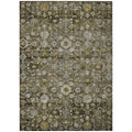 8' X 10' Brown And Beige Oriental Washable Indoor Outdoor Area Rug