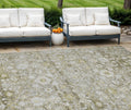 9' X 12' Taupe Beige And Gold Oriental Washable Indoor Outdoor Area Rug